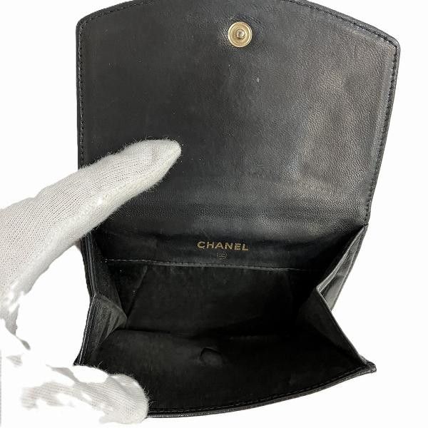 Chanel Chanel Chanel Caviar Skin Double Flap Wallet Leather Short Wallet in Good Condition Size ONE SIZE - 7 Thumbnail
