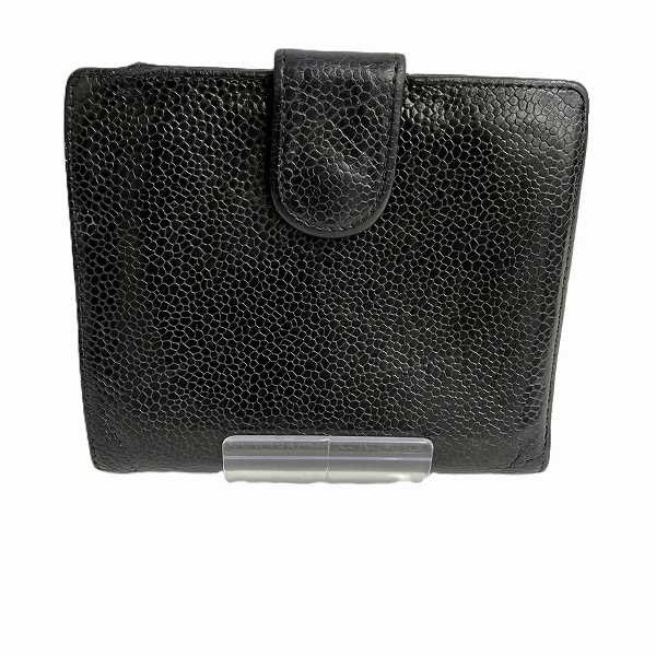 Chanel Chanel Chanel Caviar Skin Double Flap Wallet Leather Short Wallet in Good Condition Size ONE SIZE - 9 Thumbnail
