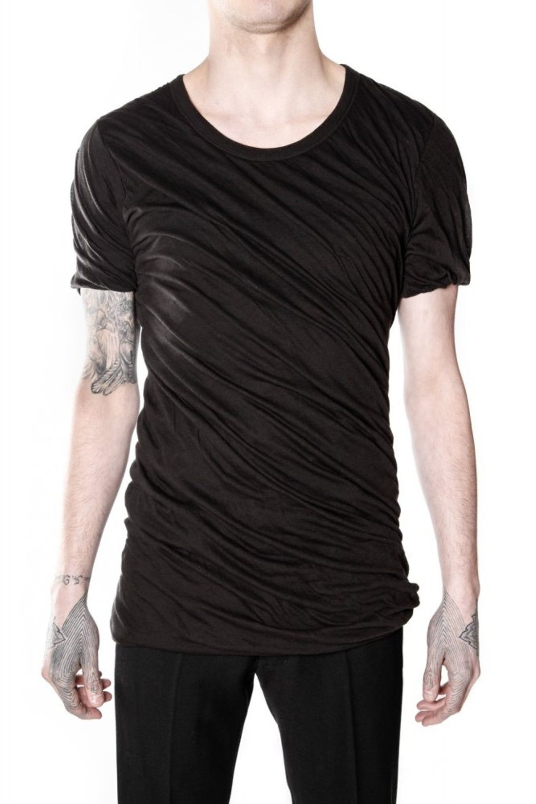 Rick Owens Black Double Layer Short Sleeves Tee Size US S / EU 44-46 / 1 - 1 Preview
