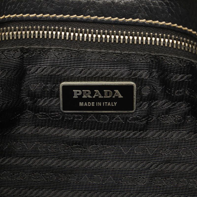 Prada Prada Prada Nylon Leather Handbag Black Canvas Handbag in Good Condition Size ONE SIZE - 8 Thumbnail