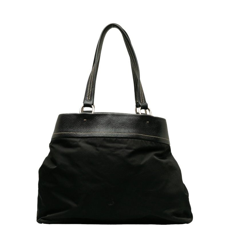 Prada Prada Prada Nylon Leather Handbag Black Canvas Handbag in Good Condition Size ONE SIZE - 3 Thumbnail