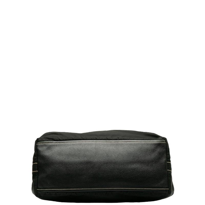 Prada Prada Prada Nylon Leather Handbag Black Canvas Handbag in Good Condition Size ONE SIZE - 4 Thumbnail