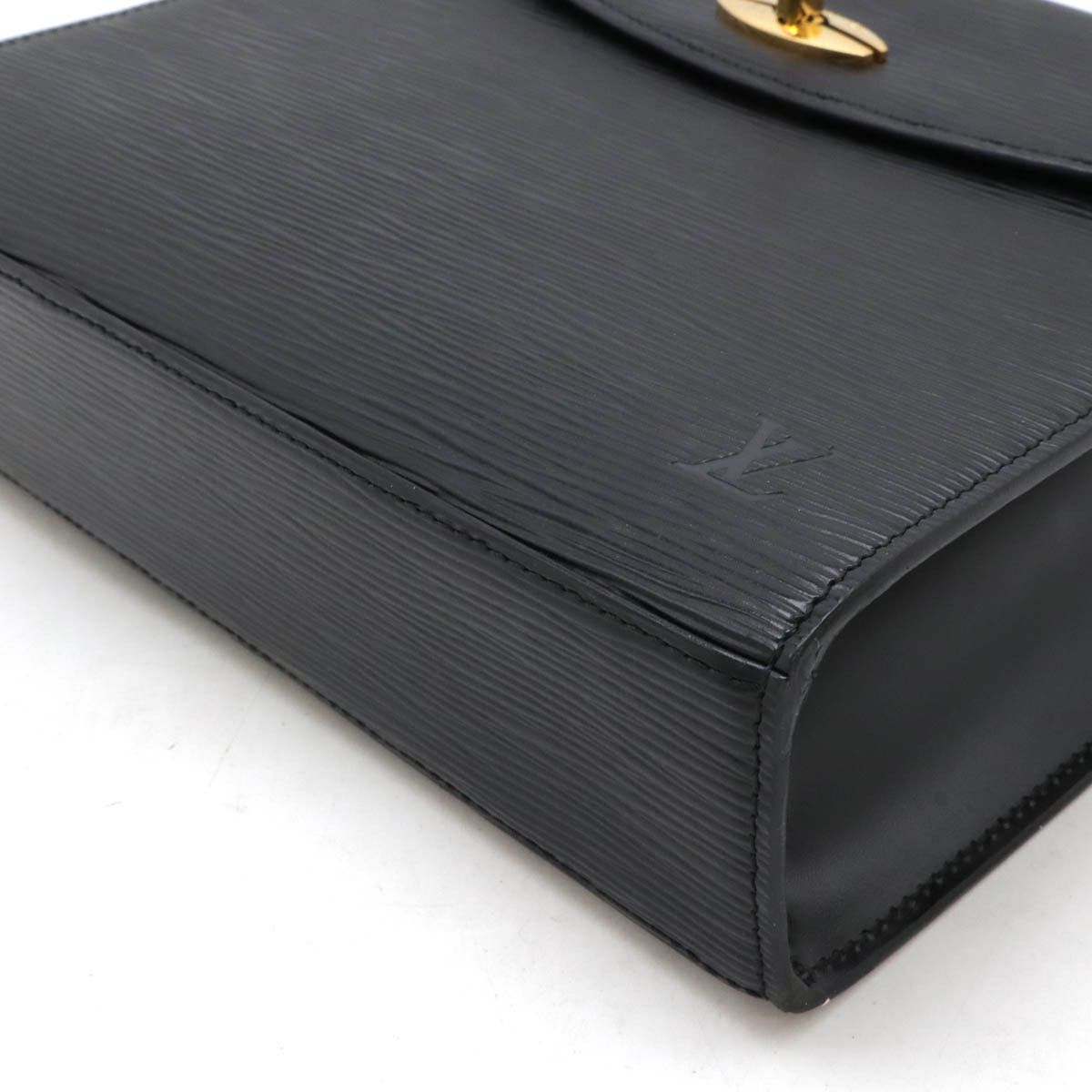 Louis Vuitton Louis Vuitton Louis Vuitton Epi Leather Malzerbe Handbag Black Leather Handbag M52372 in Very Good Condition Size ONE SIZE - 3 Thumbnail