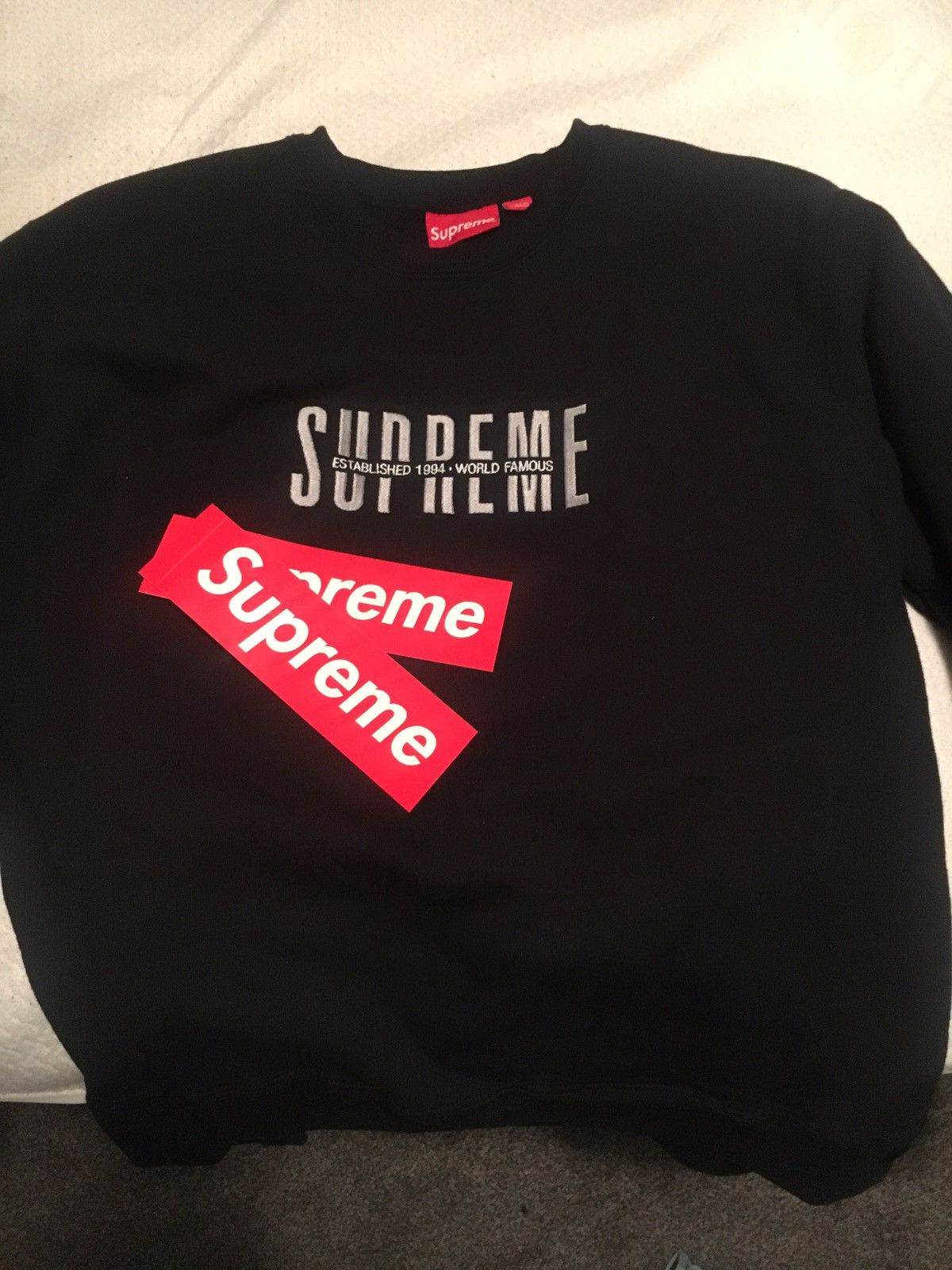 Hoodie Supreme World Famous Crewneck Black Supreme World Famous