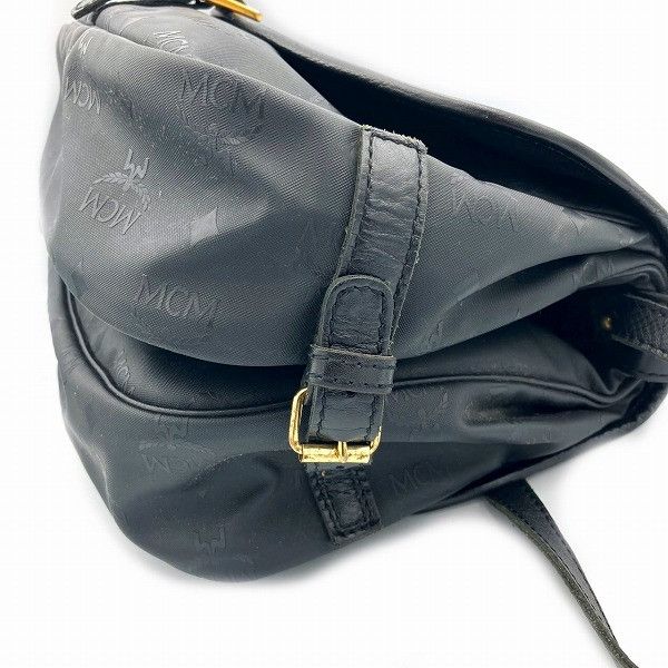 MCM MCM MCM Visetos Black Nylon Leather Shoulder Bag Canvas Crossbody Bag Size ONE SIZE - 4 Thumbnail