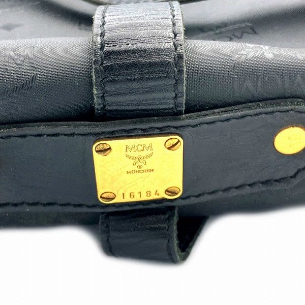 MCM MCM MCM Visetos Black Nylon Leather Shoulder Bag Canvas Crossbody Bag Size ONE SIZE - 8 Thumbnail