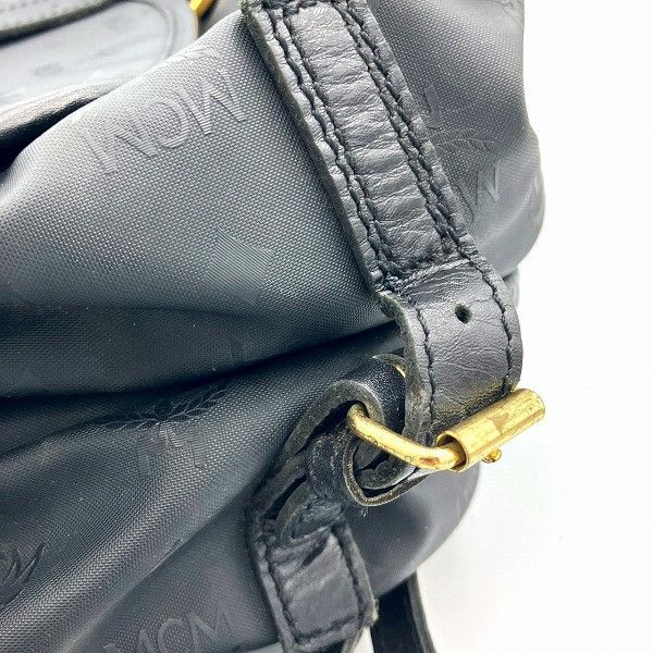 MCM MCM MCM Visetos Black Nylon Leather Shoulder Bag Canvas Crossbody Bag Size ONE SIZE - 7 Thumbnail