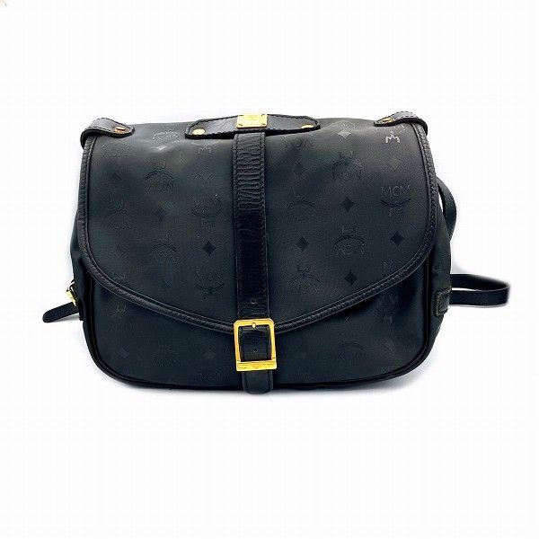 MCM MCM MCM Visetos Black Nylon Leather Shoulder Bag Canvas Crossbody Bag Size ONE SIZE - 2 Thumbnail