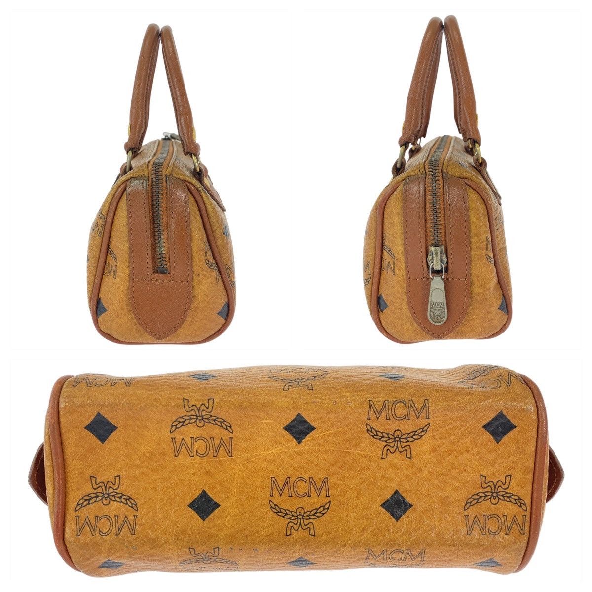 MCM MCM MCM Leather Logo Brown Gold 2way Shoulder Handbag Leather Handbag in Very Good Condition Size ONE SIZE - 8 Thumbnail