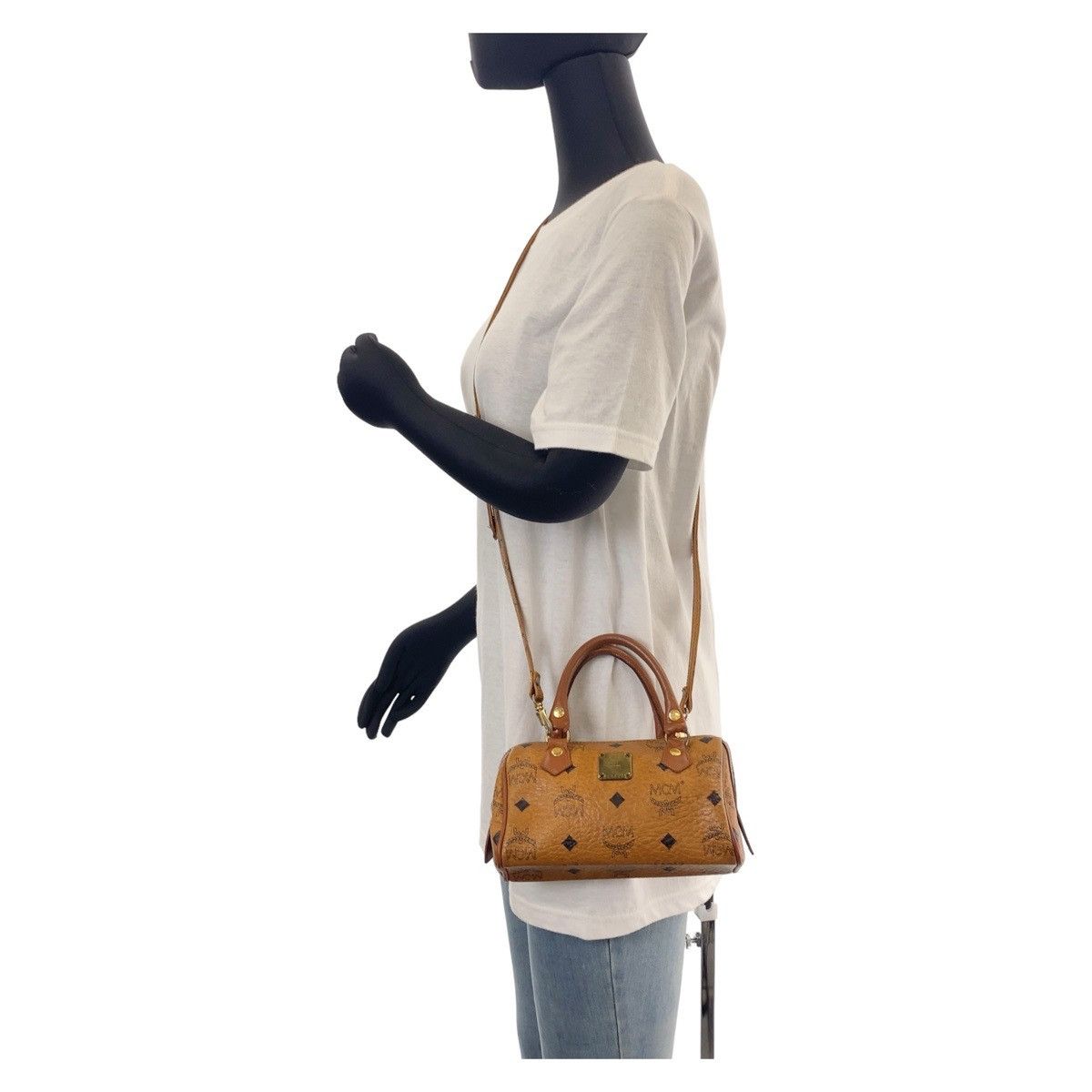 MCM MCM MCM Leather Logo Brown Gold 2way Shoulder Handbag Leather Handbag in Very Good Condition Size ONE SIZE - 9 Thumbnail