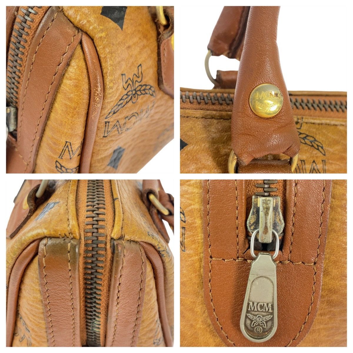 MCM MCM MCM Leather Logo Brown Gold 2way Shoulder Handbag Leather Handbag in Very Good Condition Size ONE SIZE - 5 Thumbnail