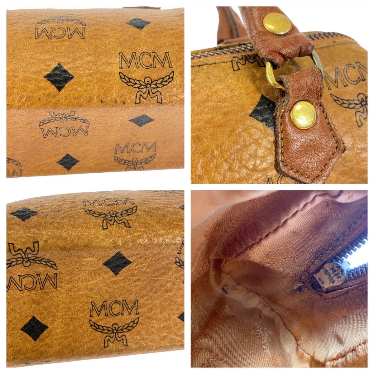 MCM MCM MCM Leather Logo Brown Gold 2way Shoulder Handbag Leather Handbag in Very Good Condition Size ONE SIZE - 6 Thumbnail