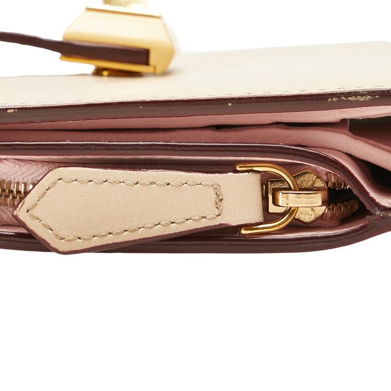 Fendi Fendi Fendi Leather Studded Bifold Wallet Beige Pink Leather Short Wallet in Very Good Condition Size ONE SIZE - 6 Thumbnail