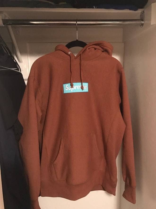 Supreme box logo hoodie rust on sale