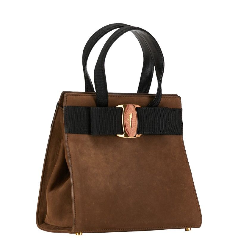Salvatore Ferragamo Salvatore Ferragamo Salvatore Ferragamo Vara Ribbon Suede Handbag Leather Handbag BA214178 Size ONE SIZE - 3 Thumbnail