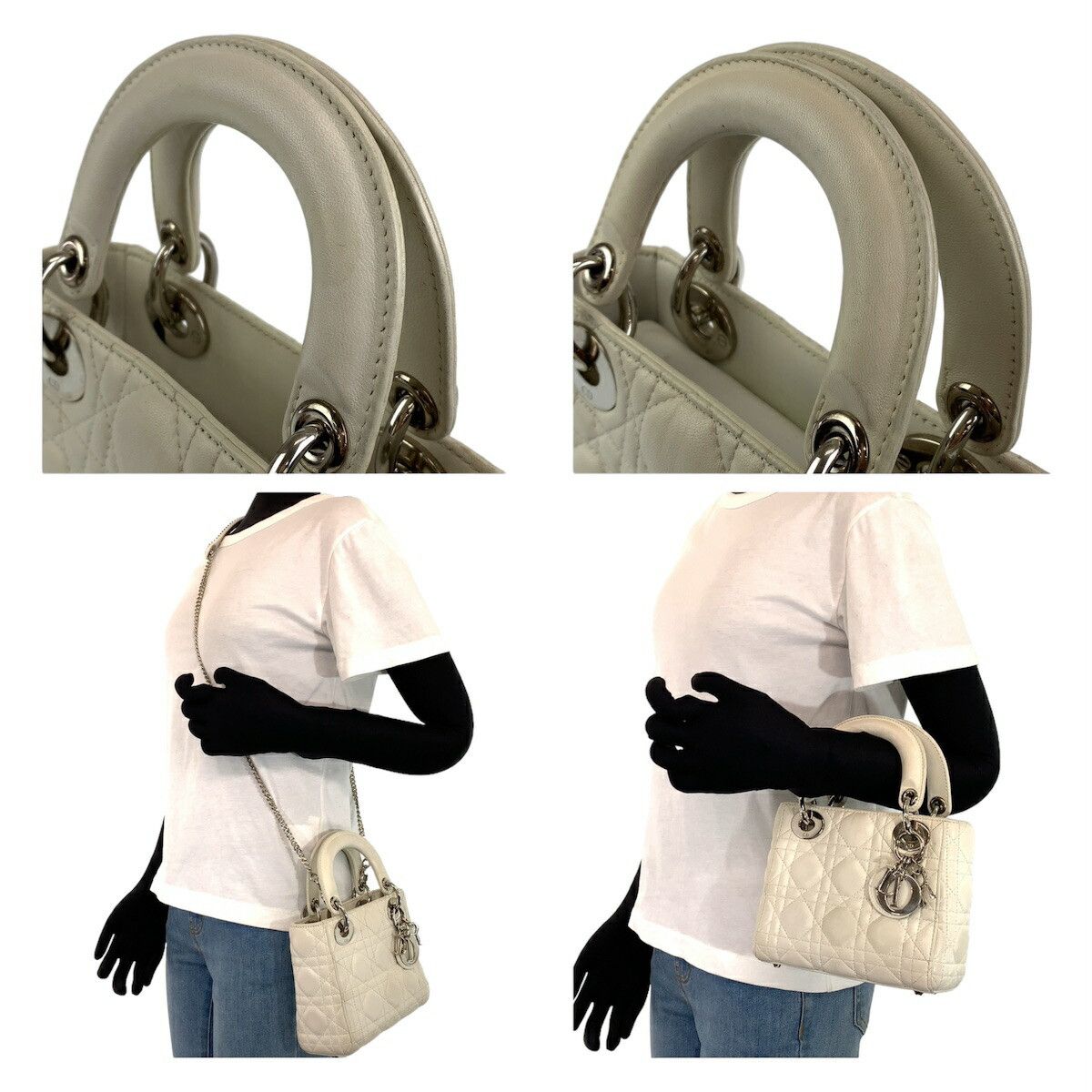 Dior Dior Dior Lady Dior Leather Handbag Leather Handbag in Very Good Condition Size ONE SIZE - 7 Thumbnail