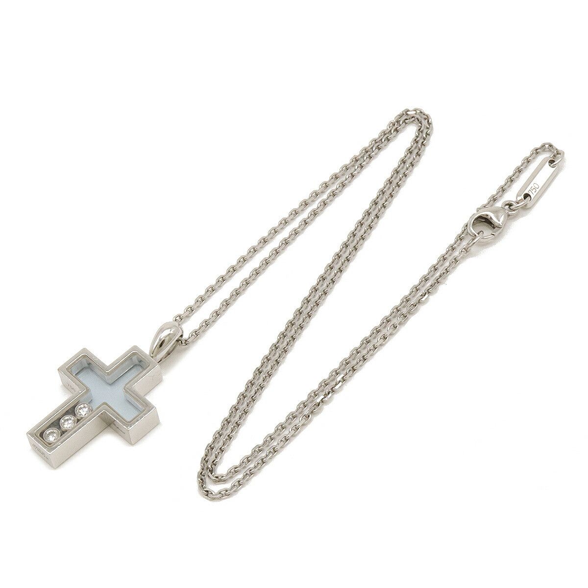 Chopard Chopard Chopard Happy Diamond Cross Necklace Pendant K18WG Metal Necklace 79/4009/01 in Very Good Condition Size ONE SIZE - 2 Thumbnail