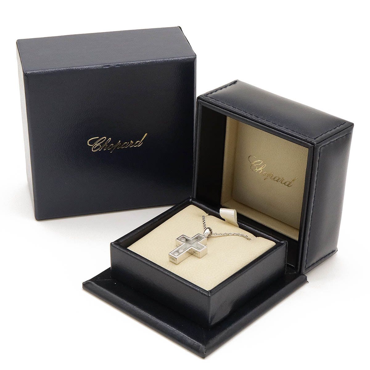 Chopard Chopard Chopard Happy Diamond Cross Necklace Pendant K18WG Metal Necklace 79/4009/01 in Very Good Condition Size ONE SIZE - 8 Thumbnail