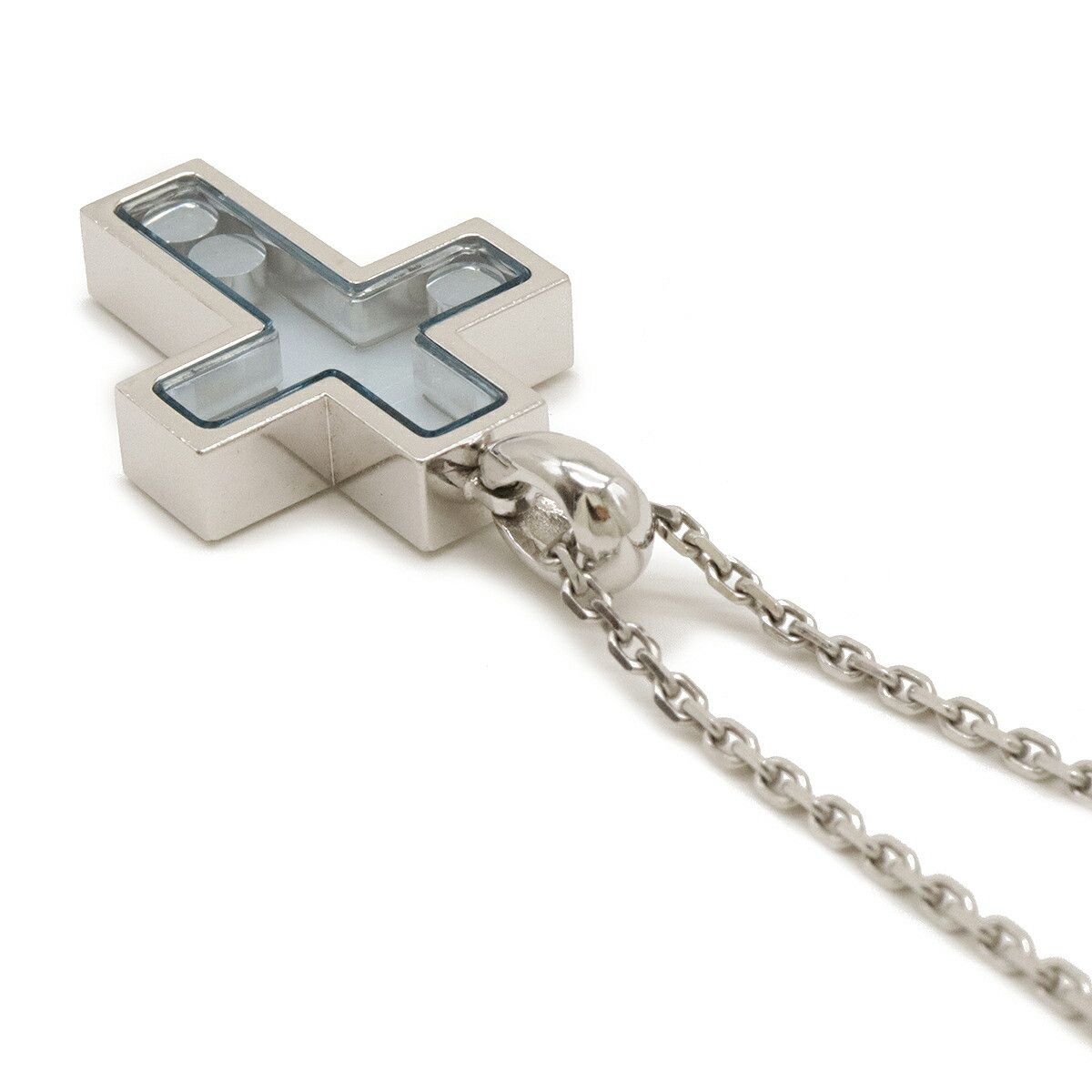 Chopard Chopard Chopard Happy Diamond Cross Necklace Pendant K18WG Metal Necklace 79/4009/01 in Very Good Condition Size ONE SIZE - 5 Thumbnail