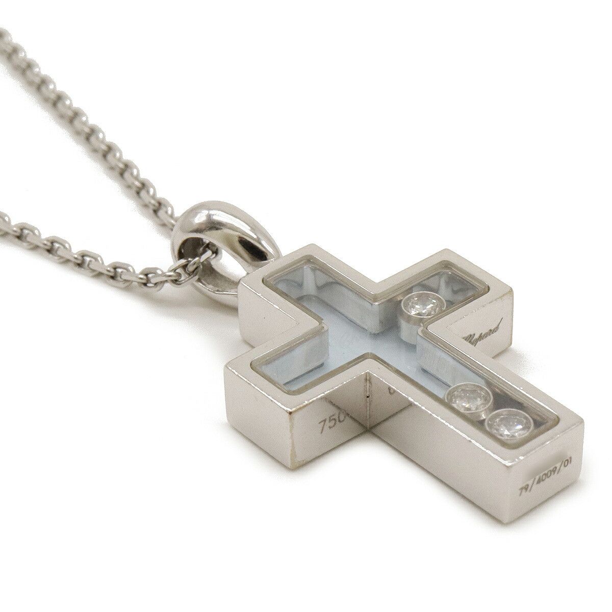 Chopard Chopard Chopard Happy Diamond Cross Necklace Pendant K18WG Metal Necklace 79/4009/01 in Very Good Condition Size ONE SIZE - 3 Thumbnail