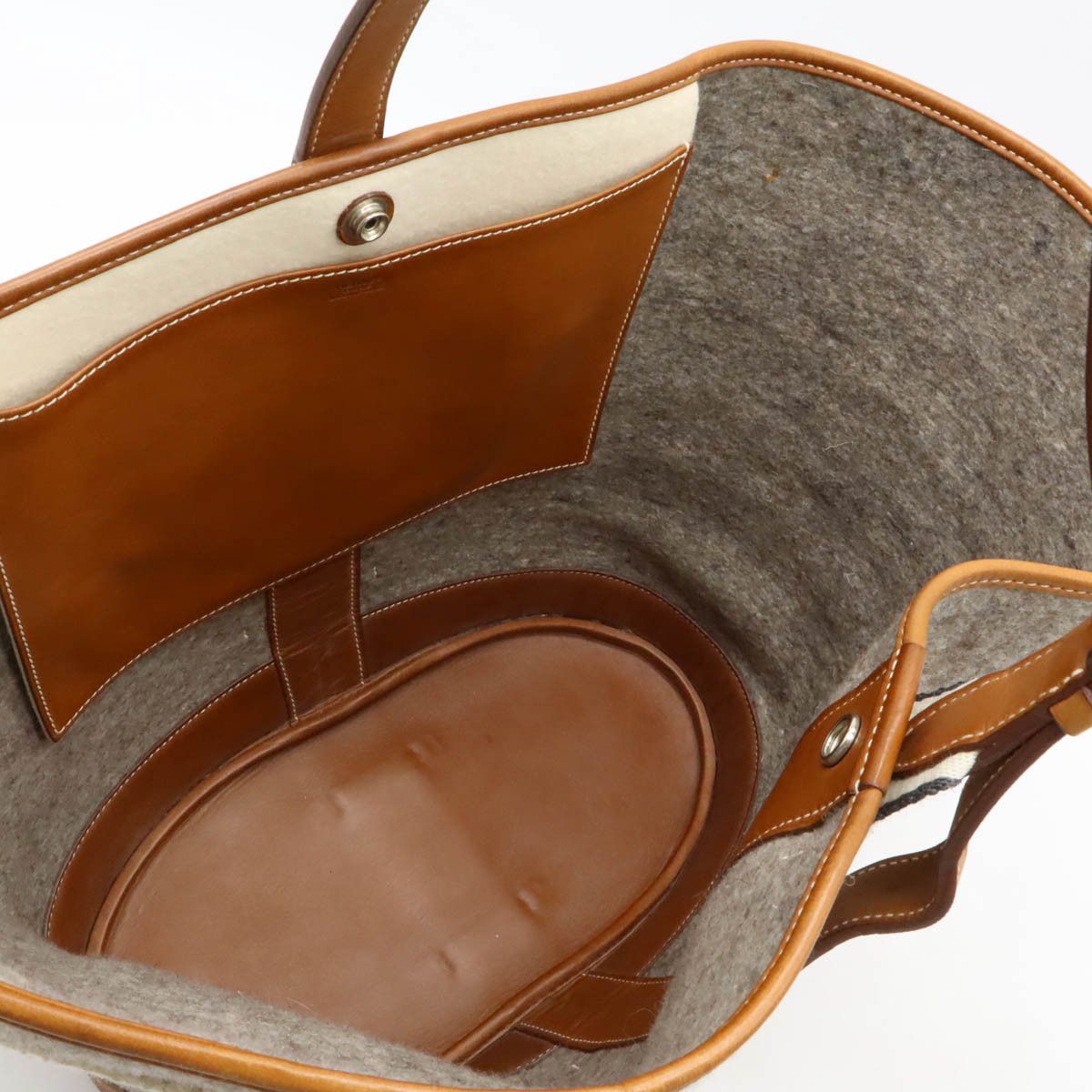 Hermes Hermes Hermes Felt Leather Sac Camail MM Shoulder Bag Canvas Shoulder Bag in Very Good Condition Size ONE SIZE - 4 Thumbnail