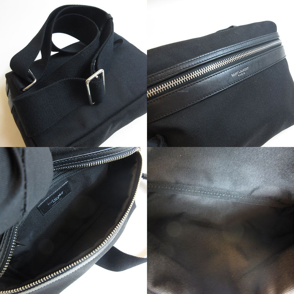 Yves Saint Laurent Yves Saint Laurent Yves Saint Laurent Canvas Leather Waist Bag Canvas Belt Bag 634717 in Very Good Condition Size ONE SIZE - 4 Thumbnail