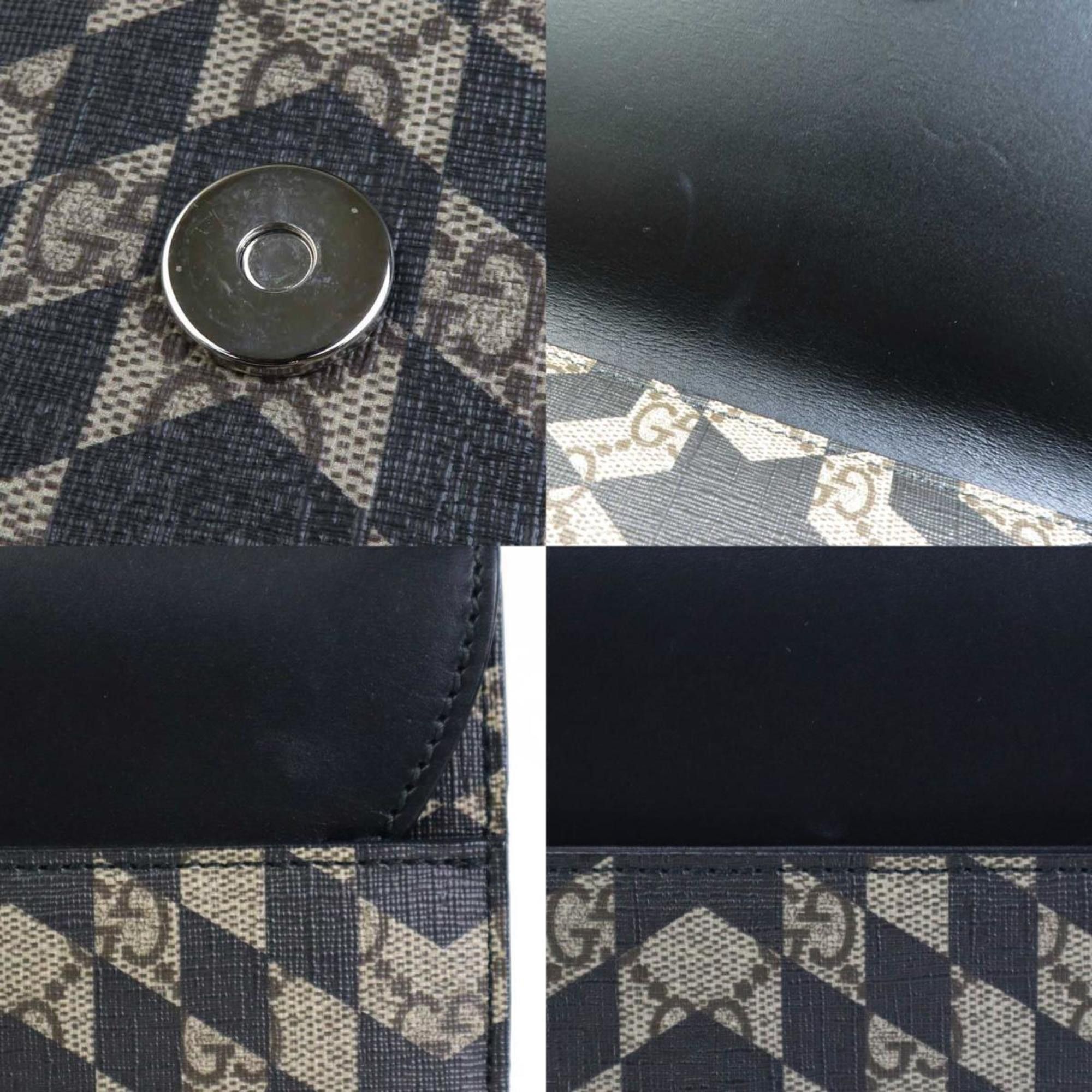 Gucci GUCCI Clutch Bag GG Supreme Leather Brown Black Men's 406725 e59272k Size ONE SIZE - 4 Thumbnail