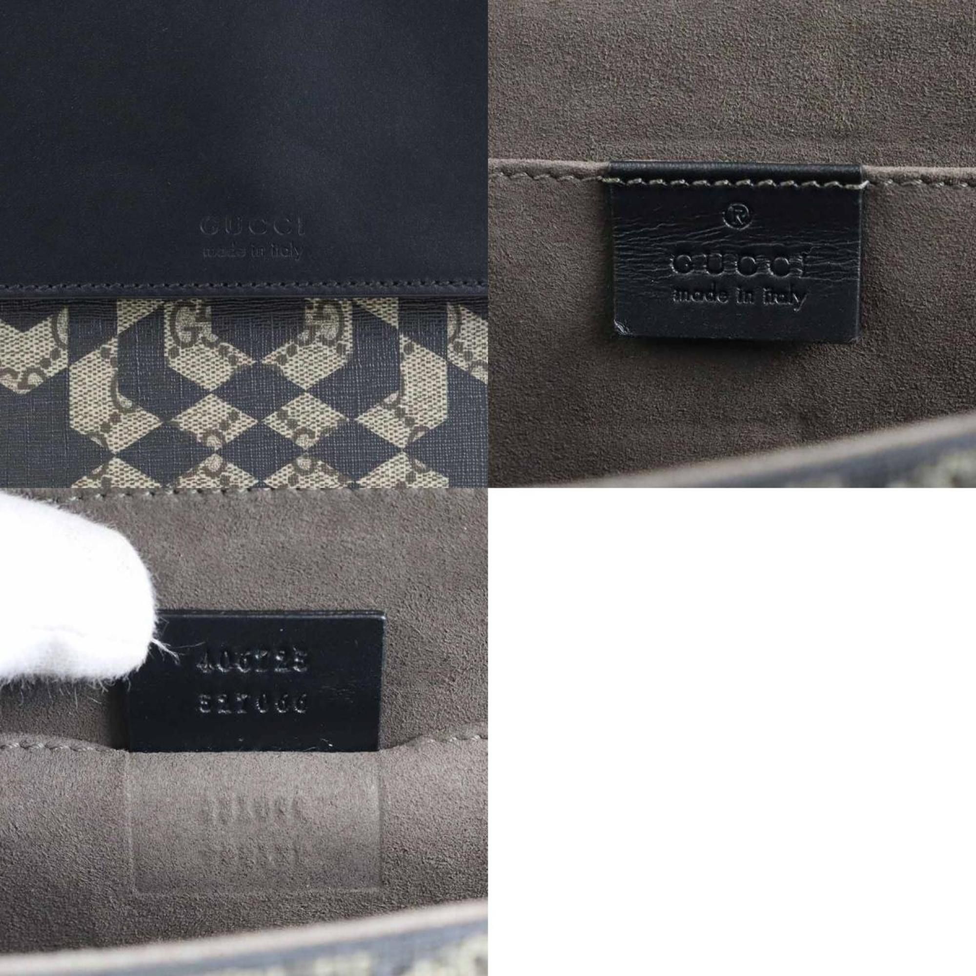 Gucci GUCCI Clutch Bag GG Supreme Leather Brown Black Men's 406725 e59272k Size ONE SIZE - 5 Thumbnail