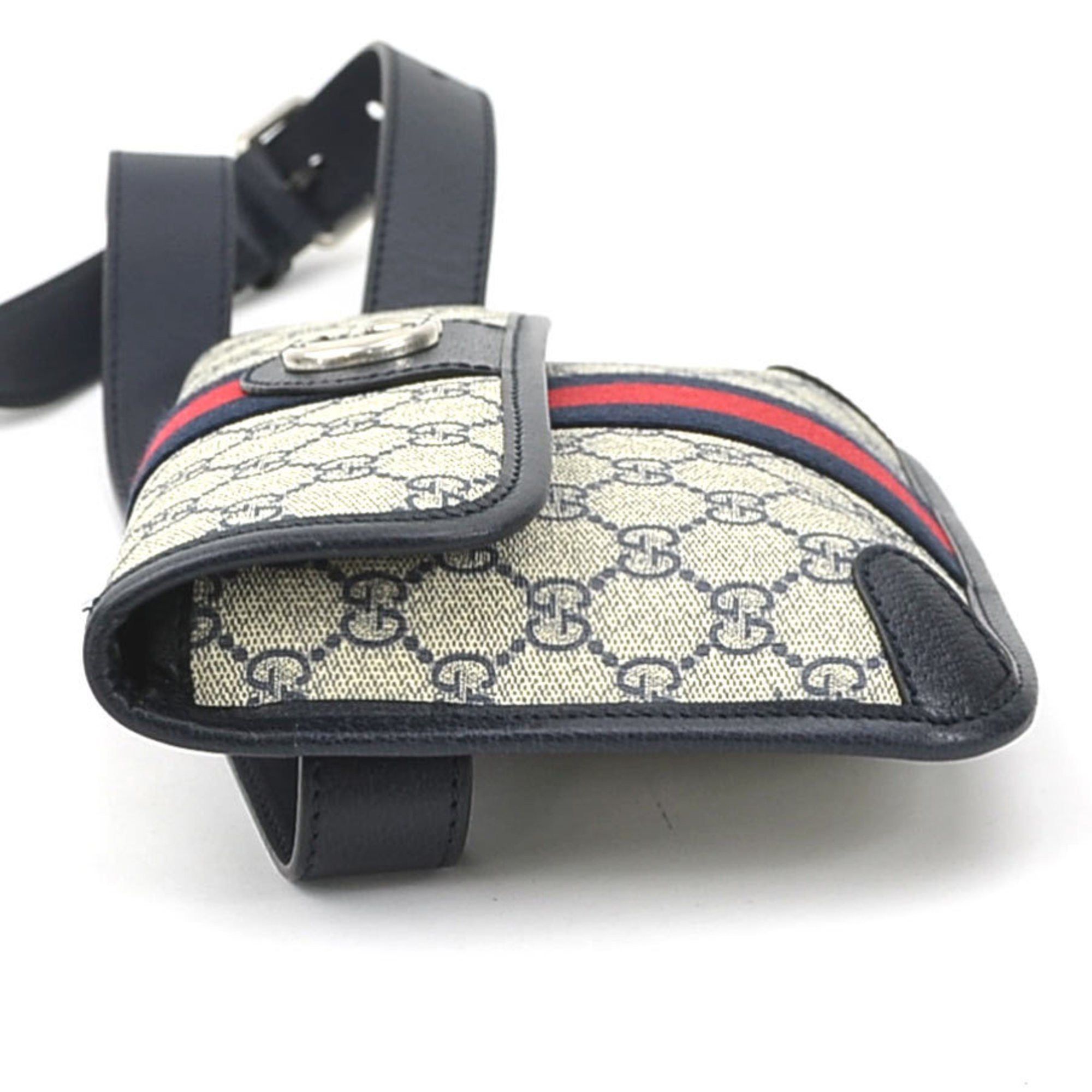 Gucci GUCCI Waist Bag Belt GG Marmont Supreme Canvas Navy Silver Men's 674081 e59275a Size ONE SIZE - 2 Thumbnail
