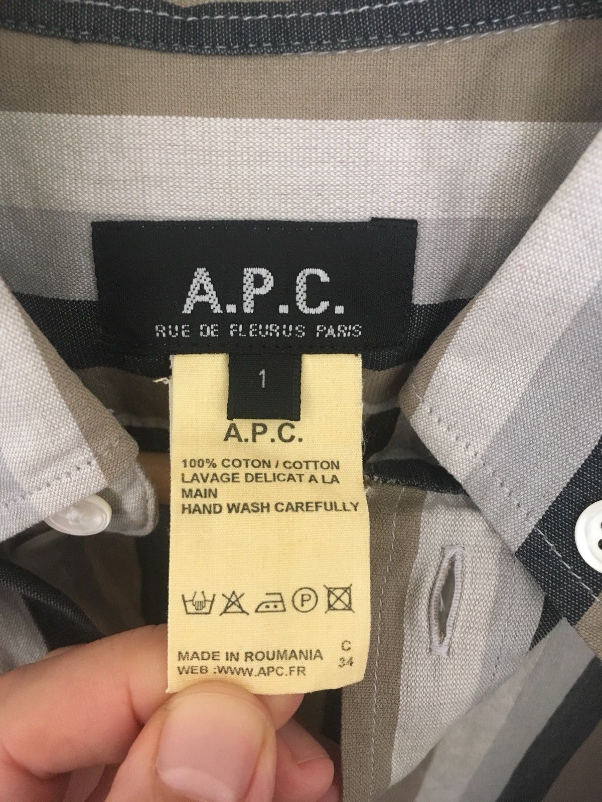 A.P.C. Striped Button-Up Short Sleeve Shirt Size US S / EU 44-46 / 1 - 3 Thumbnail
