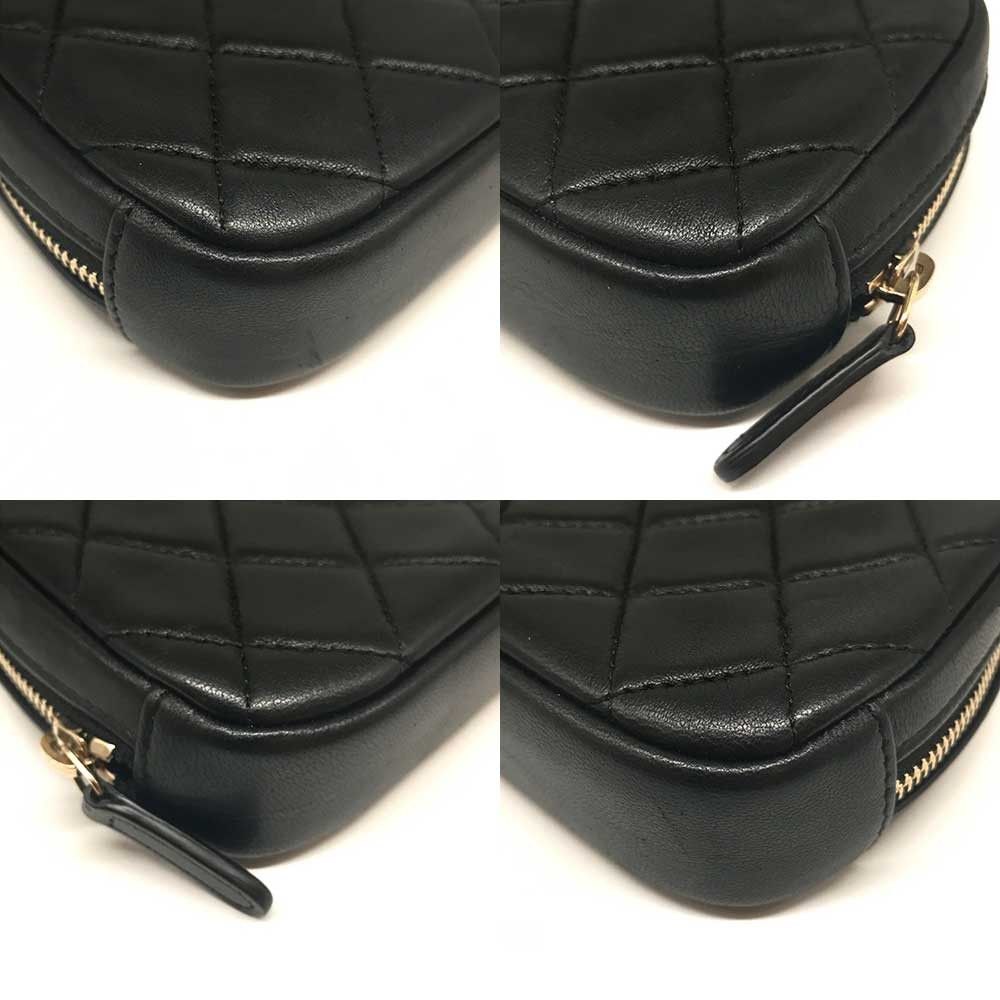 Chanel Chanel Chanel Matelasse Lambskin Pouch Black Leather Vanity Bag in Great Condition Size ONE SIZE - 3 Thumbnail