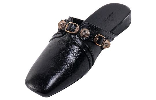 【BALENCIAGA】COSY CAGOLE ミュール Balenciaga Cosy Cagole Leather Mules | Black | FARFETCH