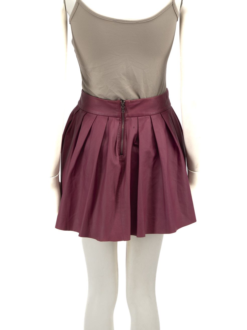Alice + Olivia Purple Leather Pleated Mini Skirt Size 26" / US 2 / IT 38 - 3 Thumbnail