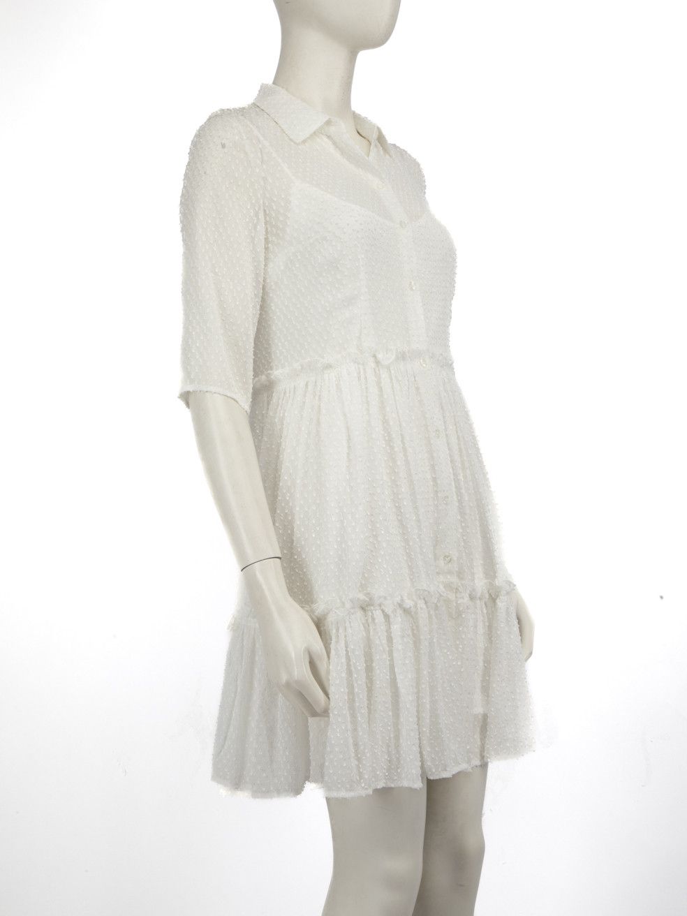 Other White Knee Length Tiered Dress Size S / US 4 / IT 40 - 2 Thumbnail