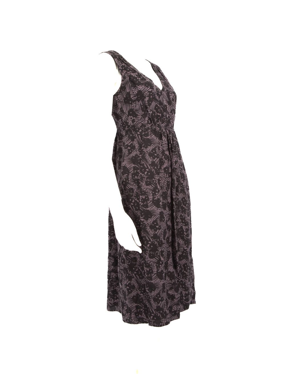 Burberry Purple V Neck Midi Dress Size XS / US 0-2 / IT 36-38 - 2 Thumbnail