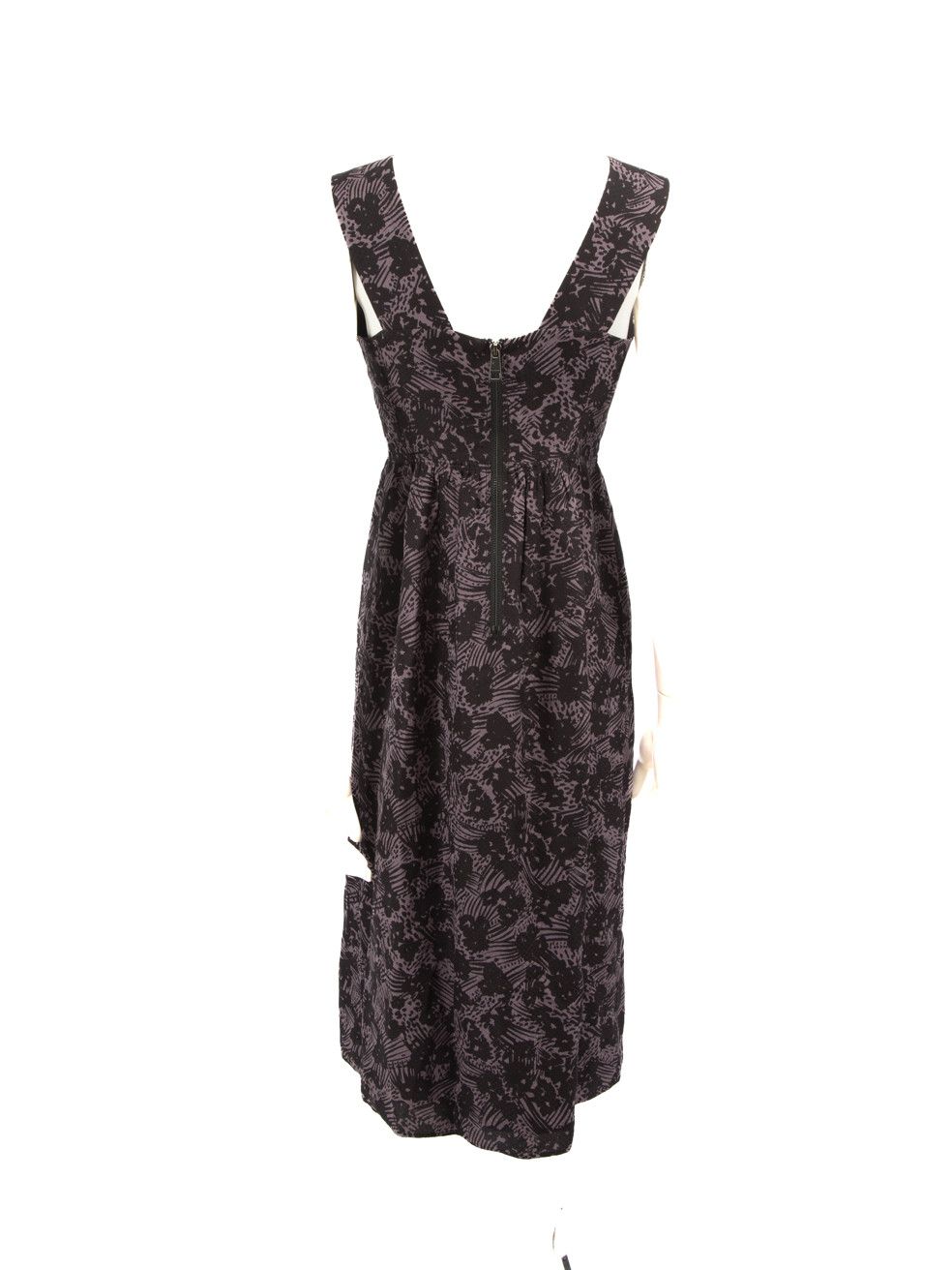 Burberry Purple V Neck Midi Dress Size XS / US 0-2 / IT 36-38 - 3 Thumbnail