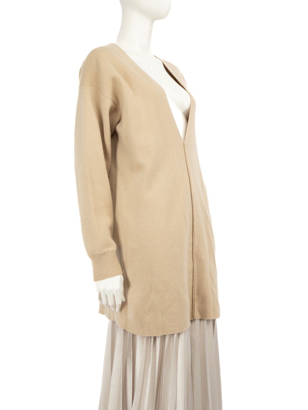 Chloe Beige Cashmere V-neck Long Sleeved Jumper Size XL / US 12-14 / IT 48-50 - 2 Thumbnail
