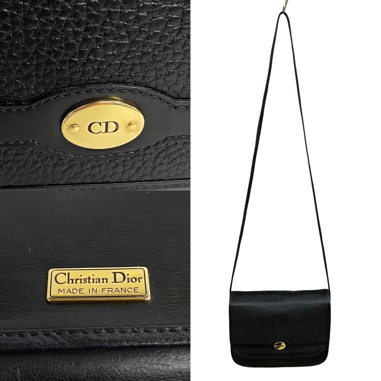 Dior Dior Shoulder Bag Black Leather Size ONE SIZE - 3 Thumbnail