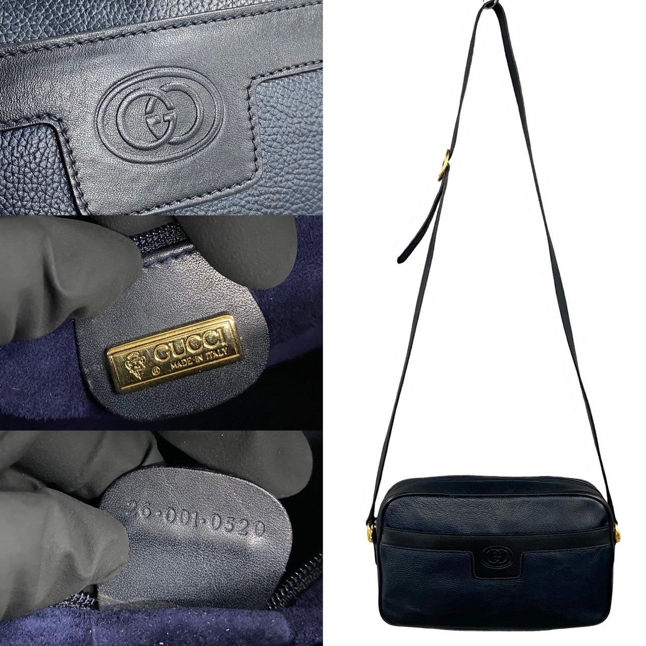 Gucci Gucci Shoulder Bag Navy Leather Size ONE SIZE - 3 Thumbnail
