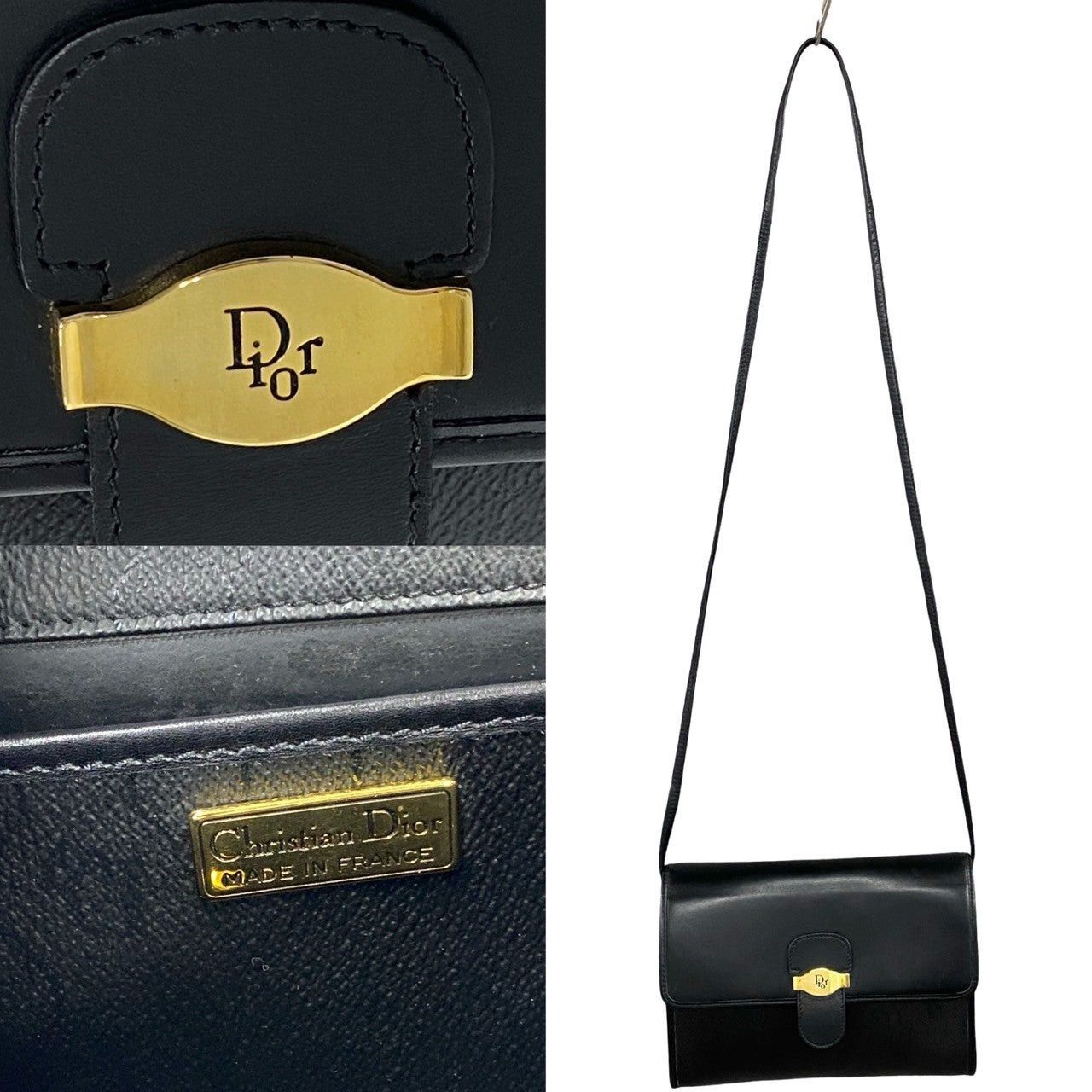 Dior Dior Shoulder Bag Black Leather Size ONE SIZE - 3 Thumbnail