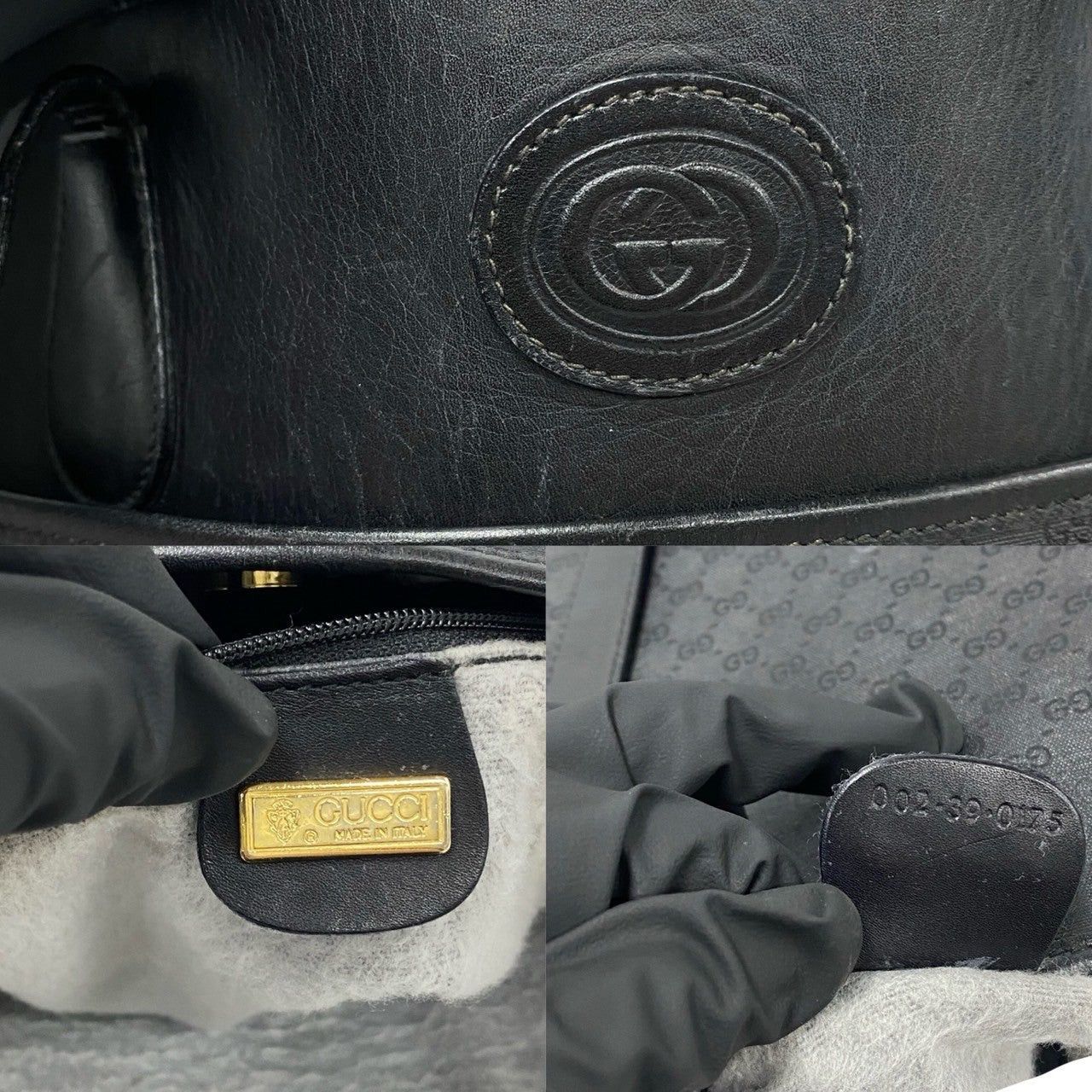 Gucci Gucci Tote Bag Black Leather Size ONE SIZE - 3 Thumbnail