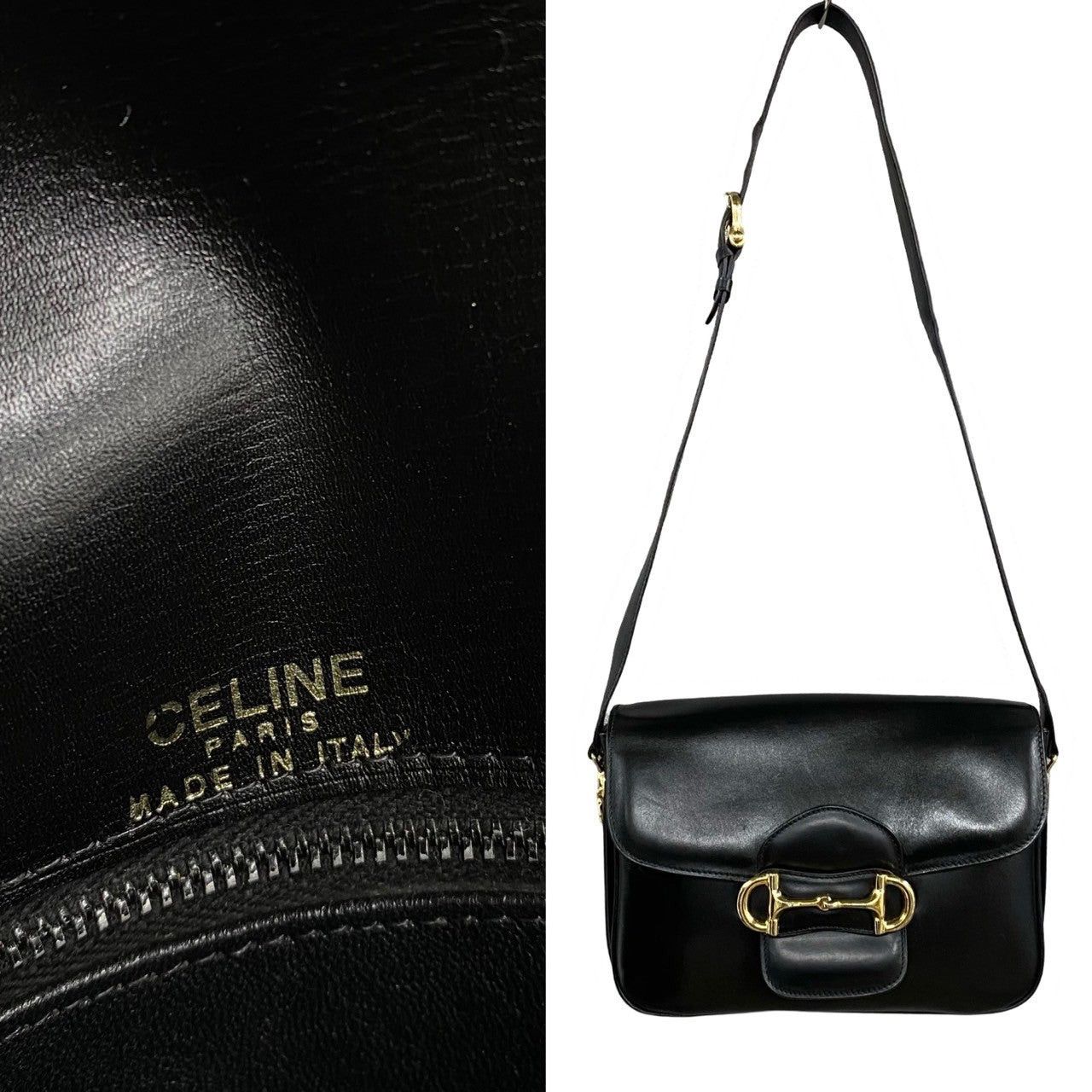Celine Celine Shoulder Bag Black Leather Size ONE SIZE - 3 Thumbnail