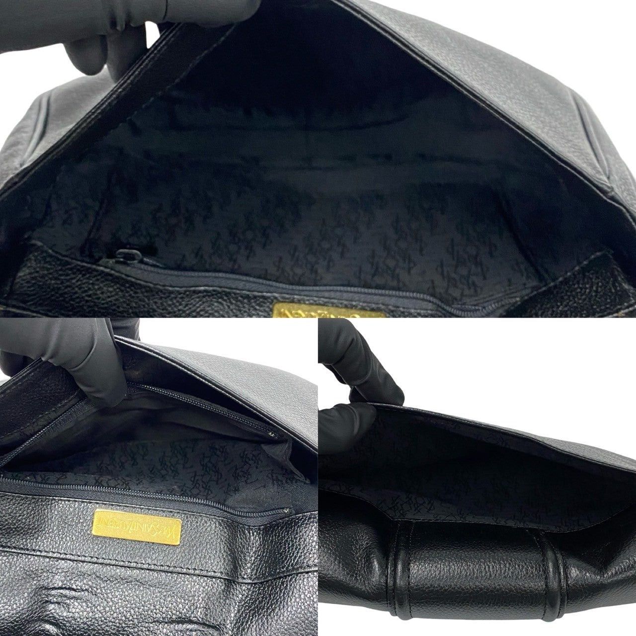 Yves Saint Laurent Yves Saint Laurent Shoulder Bag Black Leather Size ONE SIZE - 9 Thumbnail