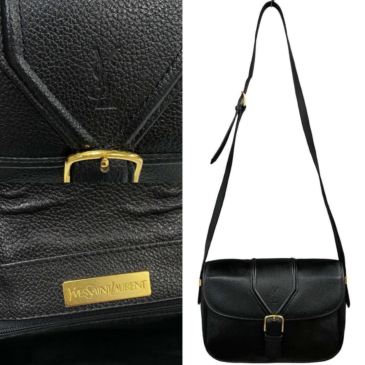 Yves Saint Laurent Yves Saint Laurent Shoulder Bag Black Leather Size ONE SIZE - 3 Thumbnail