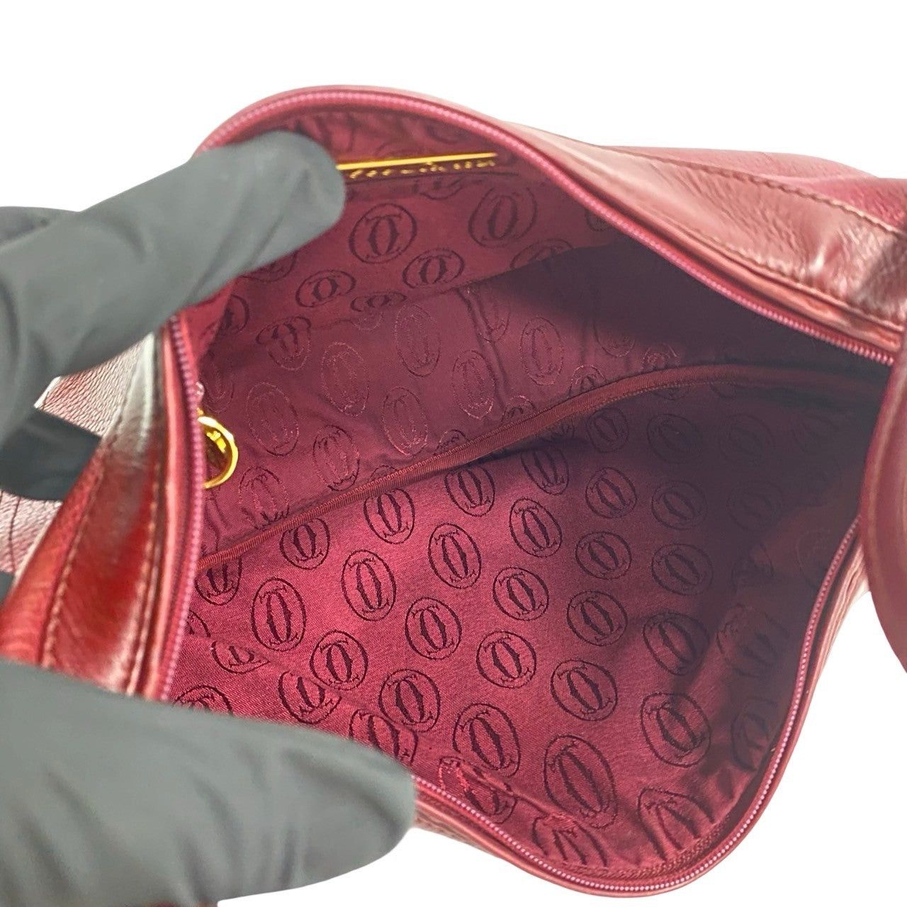 Cartier Cartier Shoulder Bag Wine Leather Size ONE SIZE - 8 Thumbnail