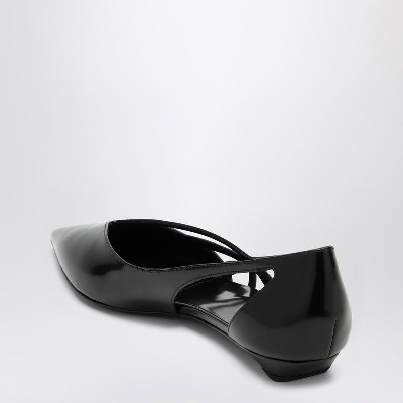 Prada Prada Cut Out Black Brushed Leather Ballerina Size US 6 / IT 36 - 4 Thumbnail
