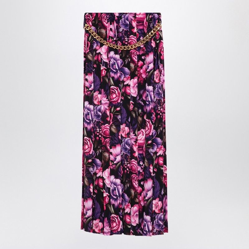 Balenciaga Balenciaga Long Pleated Floral Skirt Size 28" / US 6 / IT 42 - 2 Thumbnail