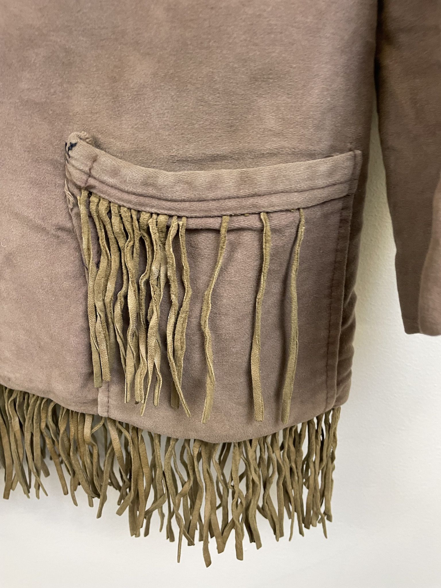 Other Vintage 1970s Faux Suede Jacket Hippie Tassle Biker Easy Rider Size US XS / EU 42 / 0 - 2 Thumbnail