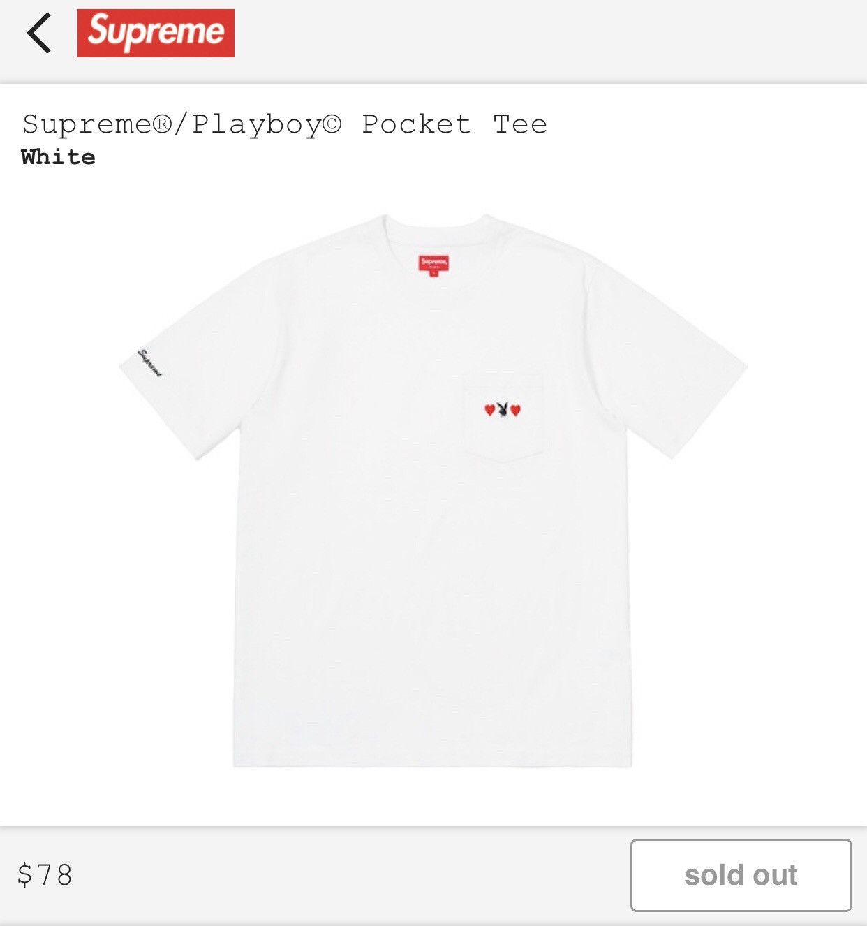 Supreme Supreme/Playboy Pocket Tee In White | Grailed