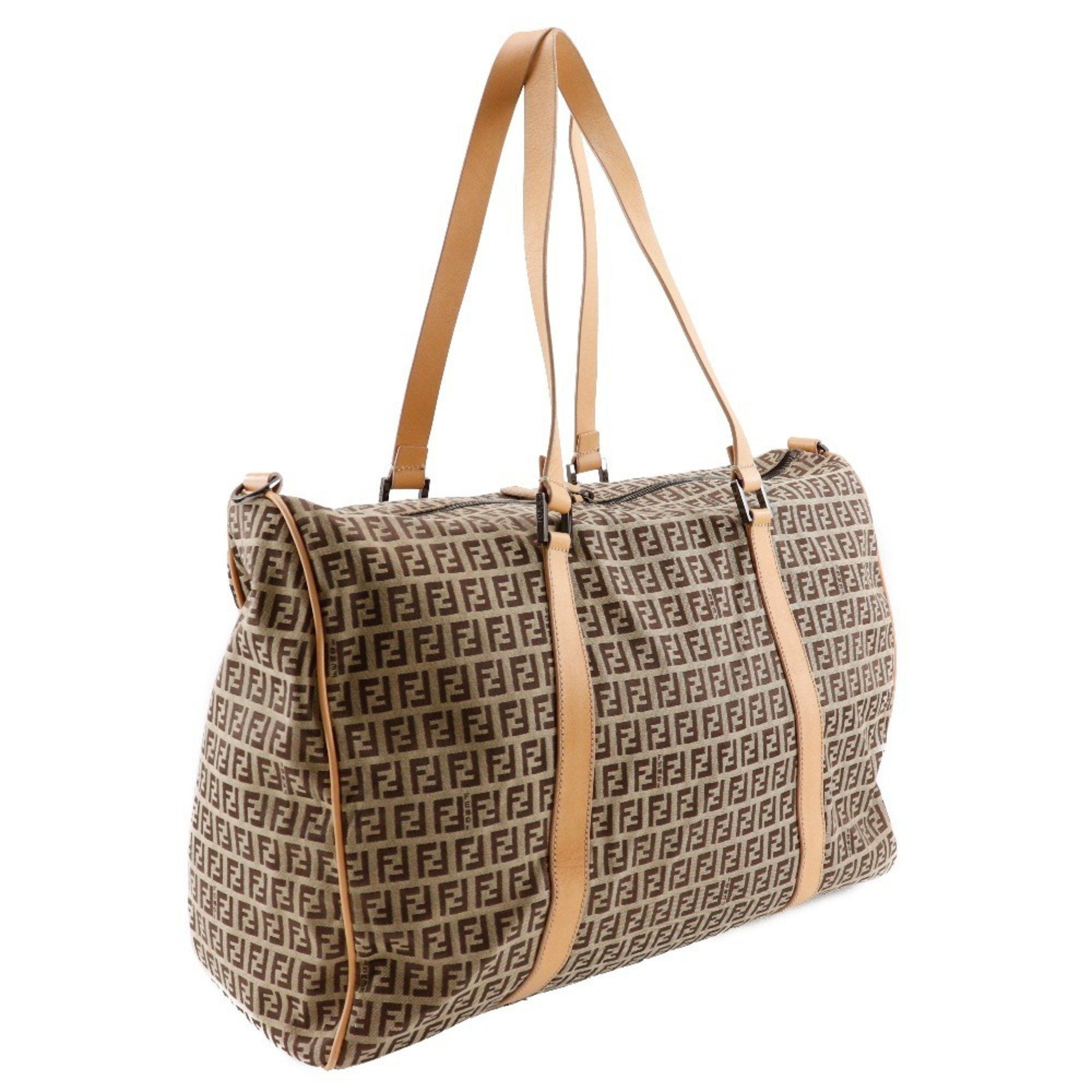 Fendi FENDI Zucchino Boston Bag 7VS014 Nylon Canvas x Leather Brown Double Unisex Size ONE SIZE - 3 Thumbnail